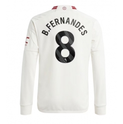 Strój piłkarski Manchester United Bruno Fernandes #8 Koszulka Trzeciej 2023-24 Długi Rękaw