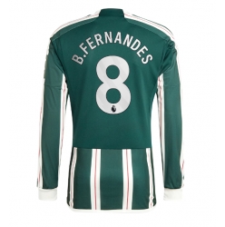 Strój piłkarski Manchester United Bruno Fernandes #8 Koszulka Wyjazdowej 2023-24 Długi Rękaw