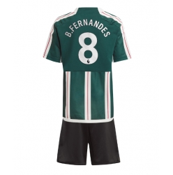 Strój piłkarski Manchester United Bruno Fernandes #8 Koszulka Wyjazdowej dziecięce 2023-24 Krótki Rękaw (+ Krótkie spodenki)