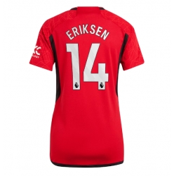 Strój piłkarski Manchester United Christian Eriksen #14 Koszulka Podstawowej damskie 2023-24 Krótki Rękaw