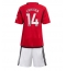 Strój piłkarski Manchester United Christian Eriksen #14 Koszulka Podstawowej dziecięce 2023-24 Krótki Rękaw (+ Krótkie spodenki)
