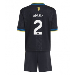 Strój piłkarski Manchester United Diogo Dalot #2 Koszulka Trzeciej dziecięce 2025-26 Krótki Rękaw (+ Krótkie spodenki)
