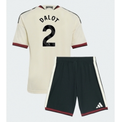 Strój piłkarski Manchester United Diogo Dalot #2 Koszulka Trzeciej dziecięce 2026-27 Krótki Rękaw (+ Krótkie spodenki)