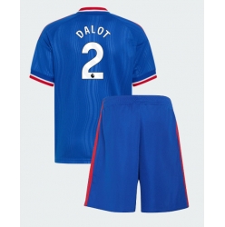 Strój piłkarski Manchester United Diogo Dalot #2 Koszulka Wyjazdowej dziecięce 2026-27 Krótki Rękaw (+ Krótkie spodenki)