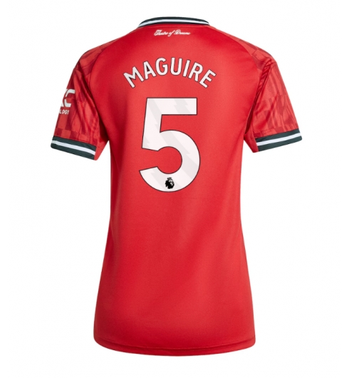 Strój piłkarski Manchester United Harry Maguire #5 Koszulka Podstawowej damskie 2025-26 Krótki Rękaw Strój piłkarski Manchester United Harry Maguire #5 Koszulka Podstawowej damskie 2025-26 Krótki Rękaw