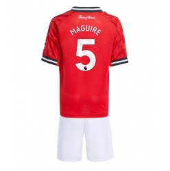 Strój piłkarski Manchester United Harry Maguire #5 Koszulka Podstawowej dziecięce 2025-26 Krótki Rękaw (+ Krótkie spodenki)