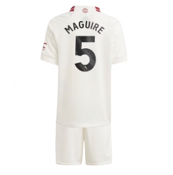 Strój piłkarski Manchester United Harry Maguire #5 Koszulka Trzeciej dziecięce 2023-24 Krótki Rękaw (+ Krótkie spodenki)