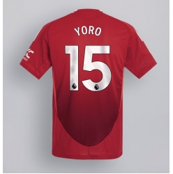 Strój piłkarski Manchester United Leny Yoro #15 Koszulka Podstawowej 2024-25 Krótki Rękaw
