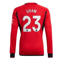 Strój piłkarski Manchester United Luke Shaw #23 Koszulka Podstawowej 2023-24 Długi Rękaw