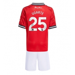 Strój piłkarski Manchester United Manuel Ugarte #25 Koszulka Podstawowej dziecięce 2025-26 Krótki Rękaw (+ Krótkie spodenki)