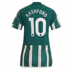 Strój piłkarski Manchester United Marcus Rashford #10 Koszulka Wyjazdowej damskie 2023-24 Krótki Rękaw