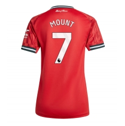 Strój piłkarski Manchester United Mason Mount #7 Koszulka Podstawowej damskie 2025-26 Krótki Rękaw