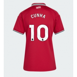 Strój piłkarski Manchester United Matheus Cunha #10 Koszulka Podstawowej damskie 2026-27 Krótki Rękaw