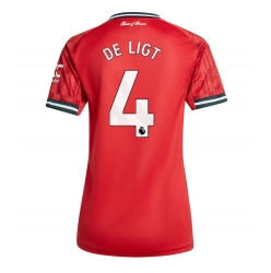 Strój piłkarski Manchester United Matthijs de Ligt #4 Koszulka Podstawowej damskie 2025-26 Krótki Rękaw