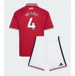 Strój piłkarski Manchester United Matthijs de Ligt #4 Koszulka Podstawowej dziecięce 2026-27 Krótki Rękaw (+ Krótkie spodenki)