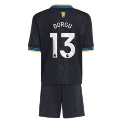Strój piłkarski Manchester United Patrick Dorgu #13 Koszulka Trzeciej dziecięce 2025-26 Krótki Rękaw (+ Krótkie spodenki)