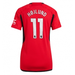 Strój piłkarski Manchester United Rasmus Hojlund #11 Koszulka Podstawowej damskie 2023-24 Krótki Rękaw