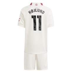 Strój piłkarski Manchester United Rasmus Hojlund #11 Koszulka Trzeciej dziecięce 2023-24 Krótki Rękaw (+ Krótkie spodenki)