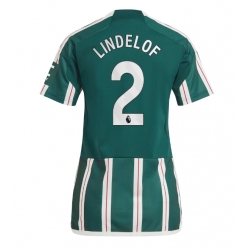 Strój piłkarski Manchester United Victor Lindelof #2 Koszulka Wyjazdowej damskie 2023-24 Krótki Rękaw