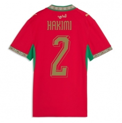 Strój piłkarski Maroko Achraf Hakimi #2 Koszulka Podstawowej damskie MŚ 2026 Krótki Rękaw