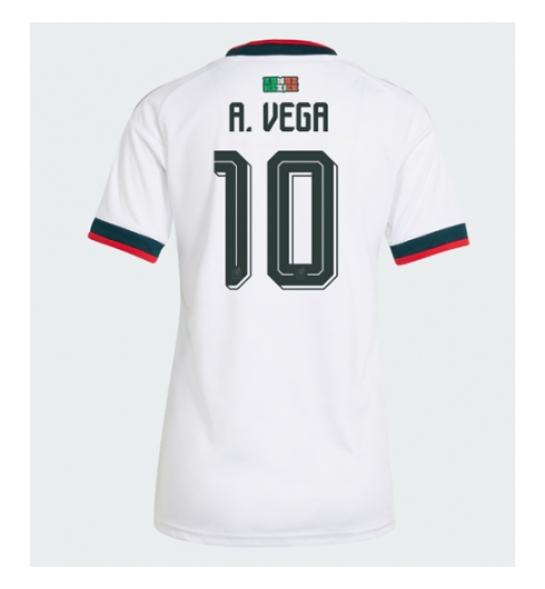 Strój piłkarski Meksyk Alexis Vega #10 Koszulka Wyjazdowej damskie MŚ 2026 Krótki Rękaw Strój piłkarski Meksyk Alexis Vega #10 Koszulka Wyjazdowej damskie MŚ 2026 Krótki Rękaw