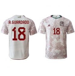 Strój piłkarski Meksyk Andres Guardado #18 Koszulka Wyjazdowej MŚ 2022 Krótki Rękaw