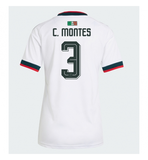 Strój piłkarski Meksyk Cesar Montes #3 Koszulka Wyjazdowej damskie MŚ 2026 Krótki Rękaw Strój piłkarski Meksyk Cesar Montes #3 Koszulka Wyjazdowej damskie MŚ 2026 Krótki Rękaw