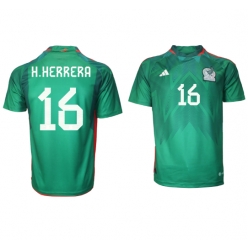 Strój piłkarski Meksyk Hector Herrera #16 Koszulka Podstawowej MŚ 2022 Krótki Rękaw