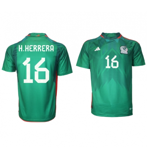 Strój piłkarski Meksyk Hector Herrera #16 Koszulka Podstawowej MŚ 2022 Krótki Rękaw