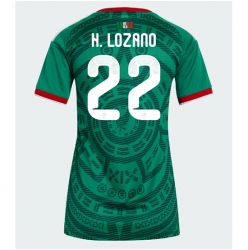 Strój piłkarski Meksyk Hirving Lozano #22 Koszulka Podstawowej damskie MŚ 2026 Krótki Rękaw