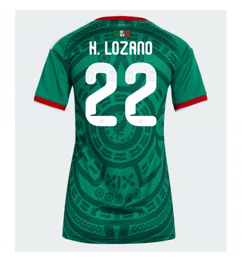 Strój piłkarski Meksyk Hirving Lozano #22 Koszulka Podstawowej damskie MŚ 2026 Krótki Rękaw Strój piłkarski Meksyk Hirving Lozano #22 Koszulka Podstawowej damskie MŚ 2026 Krótki Rękaw