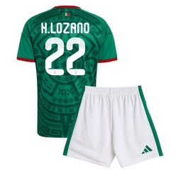 Strój piłkarski Meksyk Hirving Lozano #22 Koszulka Podstawowej dziecięce MŚ 2026 Krótki Rękaw (+ Krótkie spodenki)