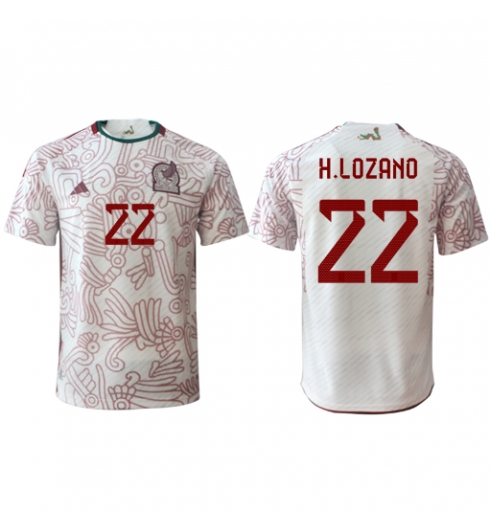Strój piłkarski Meksyk Hirving Lozano #22 Koszulka Wyjazdowej MŚ 2022 Krótki Rękaw