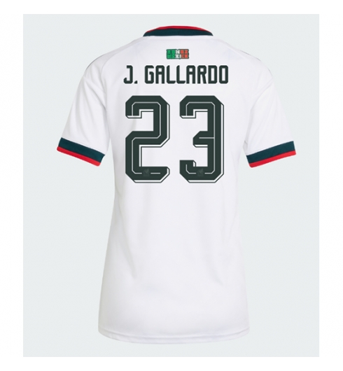Strój piłkarski Meksyk Jesus Gallardo #23 Koszulka Wyjazdowej damskie MŚ 2026 Krótki Rękaw Strój piłkarski Meksyk Jesus Gallardo #23 Koszulka Wyjazdowej damskie MŚ 2026 Krótki Rękaw