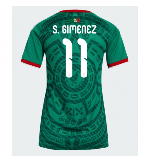 Strój piłkarski Meksyk Santiago Gimenez #11 Koszulka Podstawowej damskie MŚ 2026 Krótki Rękaw Strój piłkarski Meksyk Santiago Gimenez #11 Koszulka Podstawowej damskie MŚ 2026 Krótki Rękaw
