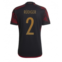Strój piłkarski Niemcy Antonio Rudiger #2 Koszulka Wyjazdowej MŚ 2022 Krótki Rękaw