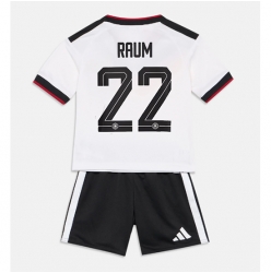 Strój piłkarski Niemcy David Raum #22 Koszulka Podstawowej dziecięce MŚ 2026 Krótki Rękaw (+ Krótkie spodenki)