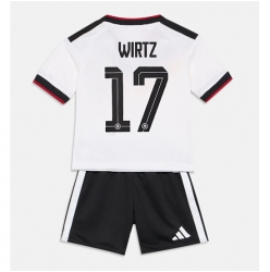Strój piłkarski Niemcy Florian Wirtz #17 Koszulka Podstawowej dziecięce MŚ 2026 Krótki Rękaw (+ Krótkie spodenki)