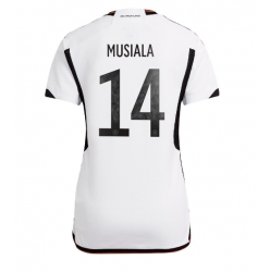Strój piłkarski Niemcy Jamal Musiala #14 Koszulka Podstawowej damskie MŚ 2022 Krótki Rękaw