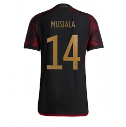 Strój piłkarski Niemcy Jamal Musiala #14 Koszulka Wyjazdowej MŚ 2022 Krótki Rękaw