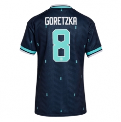 Strój piłkarski Niemcy Leon Goretzka #8 Koszulka Wyjazdowej damskie MŚ 2026 Krótki Rękaw