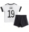Strój piłkarski Niemcy Leroy Sane #19 Koszulka Podstawowej dziecięce MŚ 2022 Krótki Rękaw (+ Krótkie spodenki)