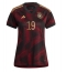 Strój piłkarski Niemcy Leroy Sane #19 Koszulka Wyjazdowej damskie MŚ 2022 Krótki Rękaw