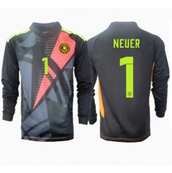 Strój piłkarski Niemcy Manuel Neuer #1 Bramkarskie Koszulka Podstawowej ME 2024 Długi Rękaw