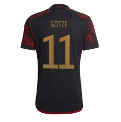 Strój piłkarski Niemcy Mario Gotze #11 Koszulka Wyjazdowej MŚ 2022 Krótki Rękaw