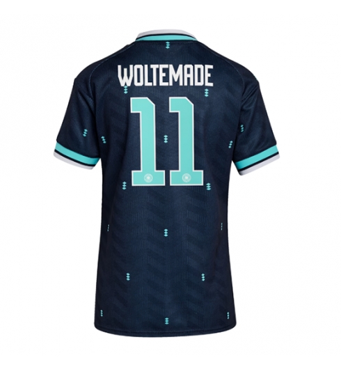 Strój piłkarski Niemcy Nick Woltemade #11 Koszulka Wyjazdowej damskie MŚ 2026 Krótki Rękaw Strój piłkarski Niemcy Nick Woltemade #11 Koszulka Wyjazdowej damskie MŚ 2026 Krótki Rękaw