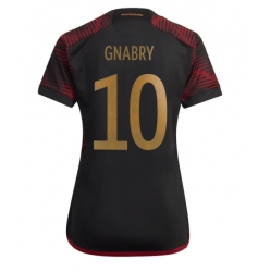 Strój piłkarski Niemcy Serge Gnabry #10 Koszulka Wyjazdowej damskie MŚ 2022 Krótki Rękaw