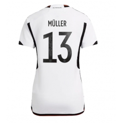 Strój piłkarski Niemcy Thomas Muller #13 Koszulka Podstawowej damskie MŚ 2022 Krótki Rękaw