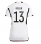 Strój piłkarski Niemcy Thomas Muller #13 Koszulka Podstawowej damskie MŚ 2022 Krótki Rękaw