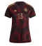 Strój piłkarski Niemcy Thomas Muller #13 Koszulka Wyjazdowej damskie MŚ 2022 Krótki Rękaw